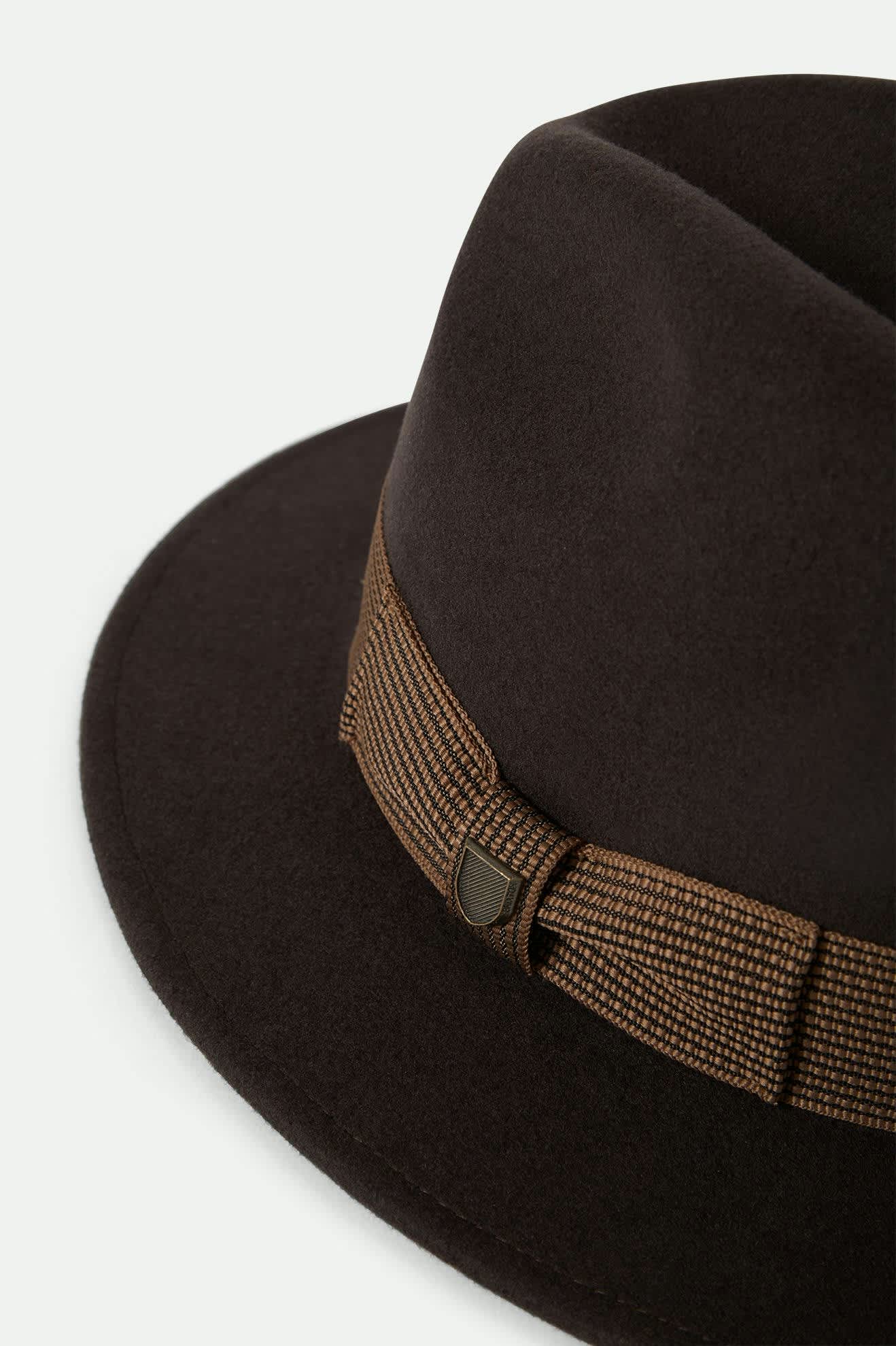 Unisex Roma Fedora in Chocolate/Bronze