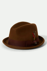 Unisex Gain Fedora in Coffee/Chestnut