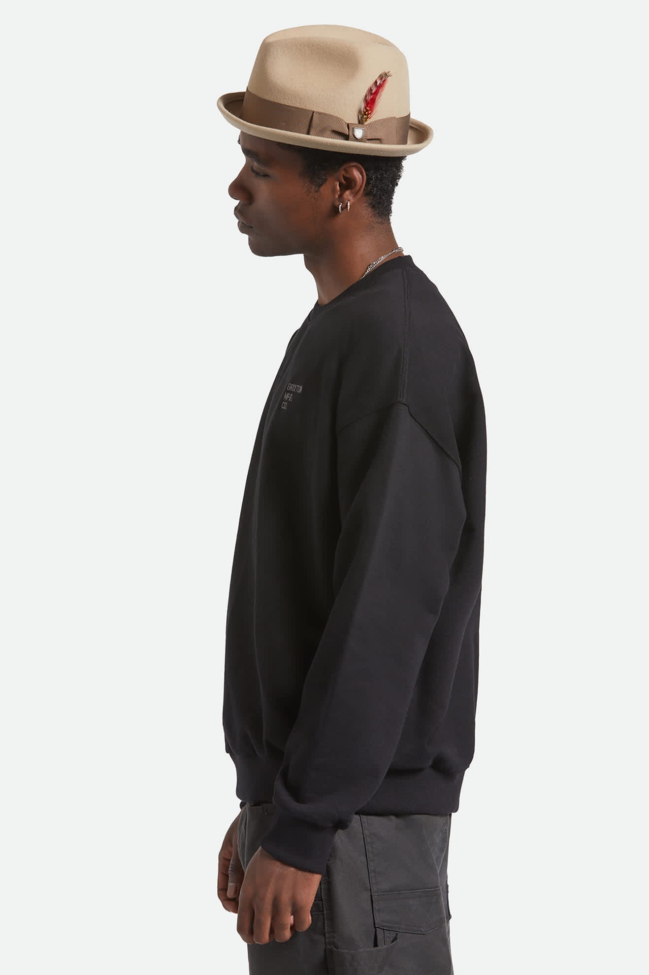 Unisex Gain Fedora in Sand/Antique Brass