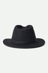 Unisex Messer Packable Fedora in Black/Black