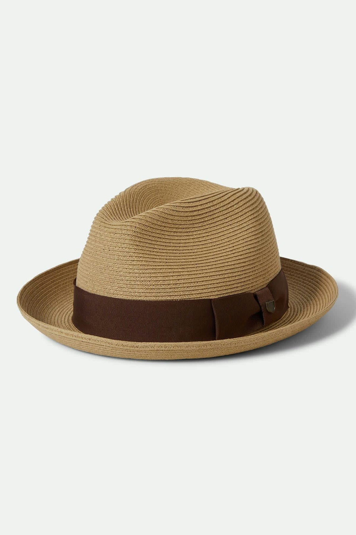 Unisex Horton Convertabrim Packable Fedora in Dark Tan/Light Brown
