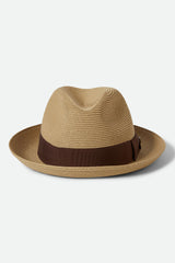 Unisex Horton Convertabrim Packable Fedora in Dark Tan/Light Brown