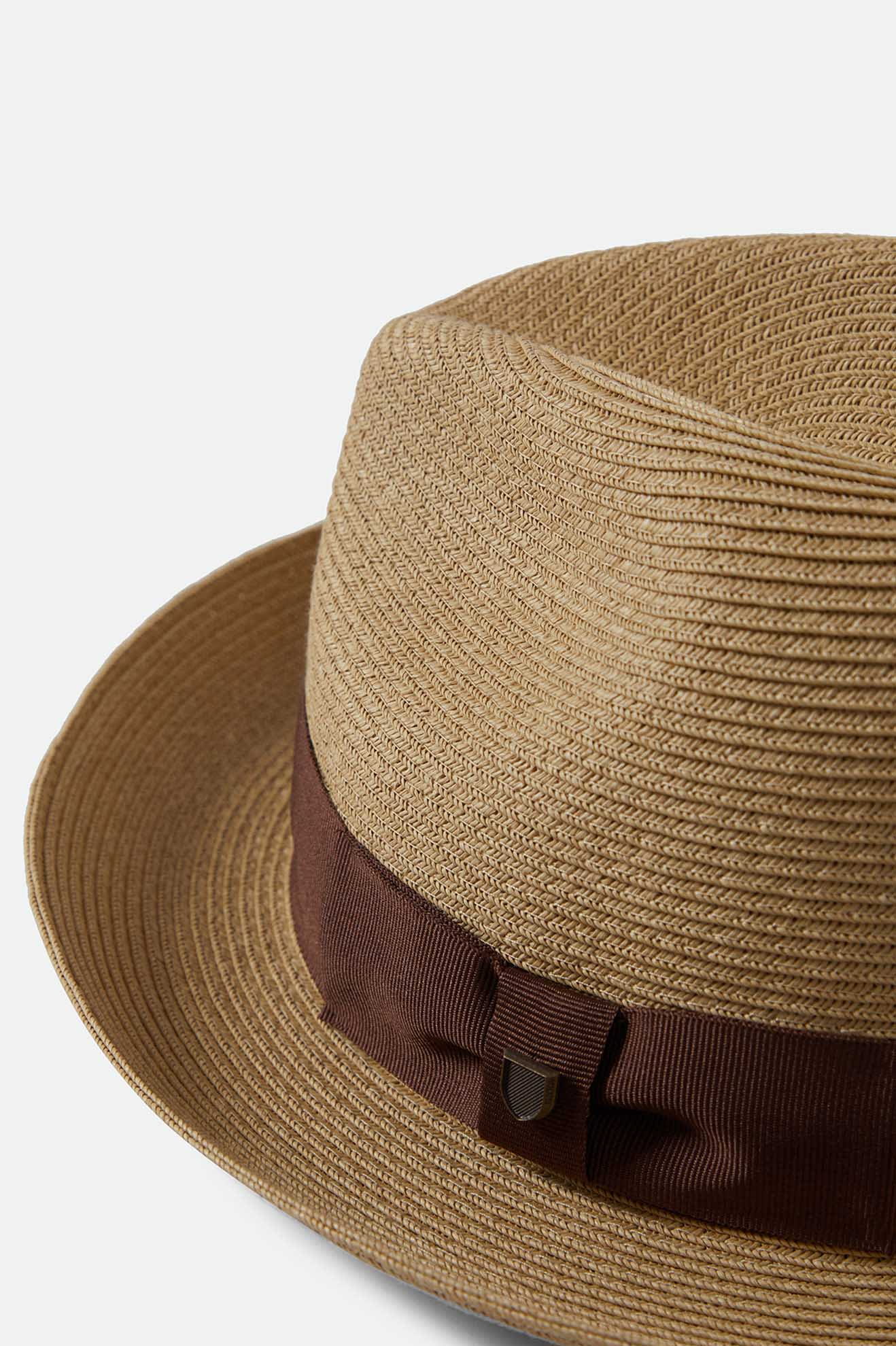 Unisex Horton Convertabrim Packable Fedora in Dark Tan/Light Brown
