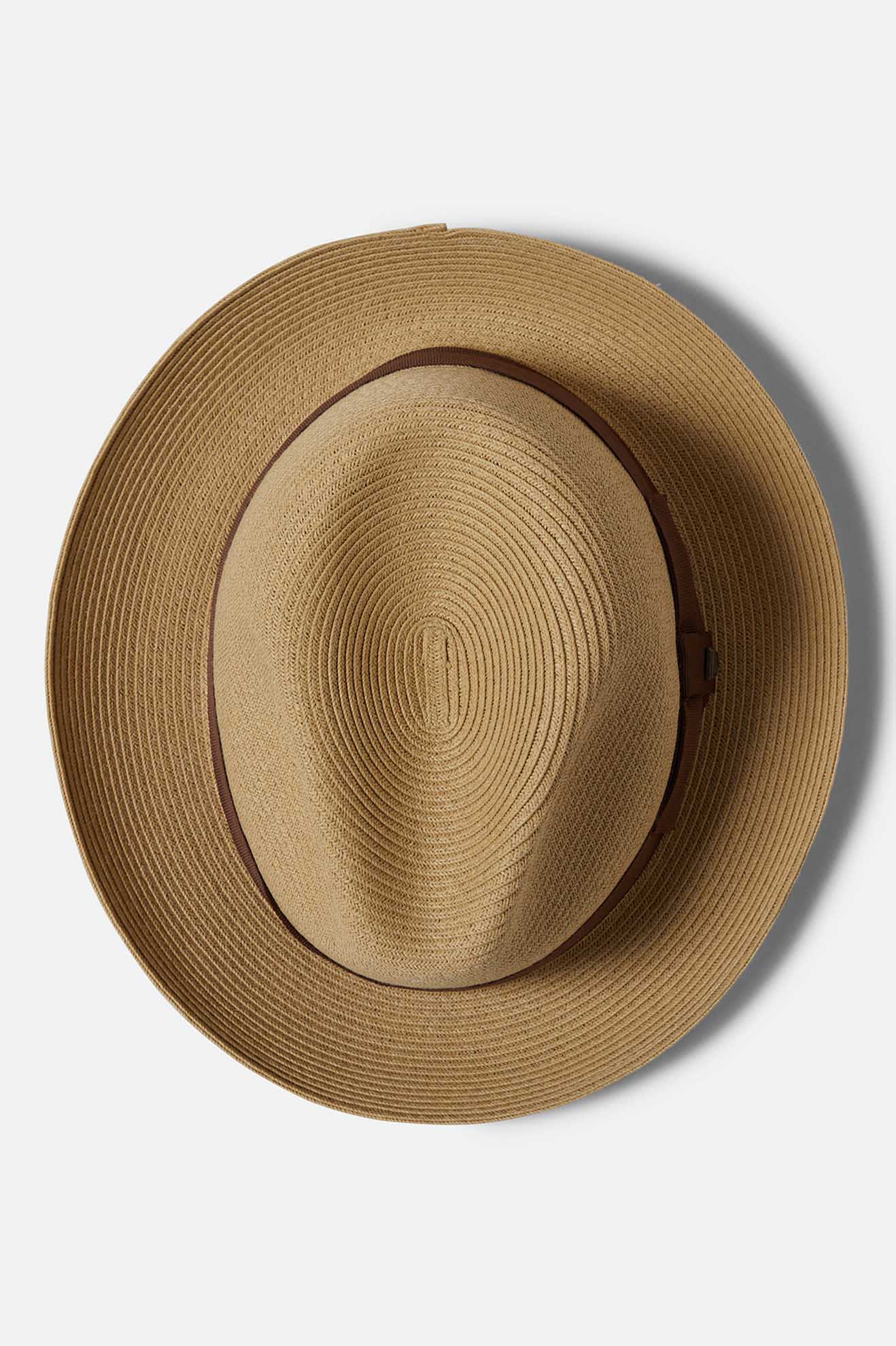Unisex Horton Convertabrim Packable Fedora in Dark Tan/Light Brown