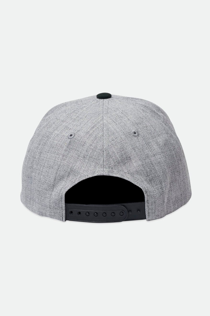 Crest Medium-Profile Snapback Hat - Heather Grey/Black