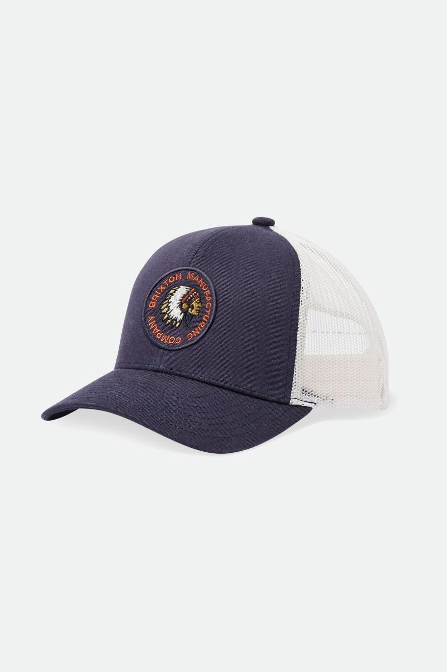 Rival Stamp Netplus MP Trucker Hat - Washed Navy/Off White