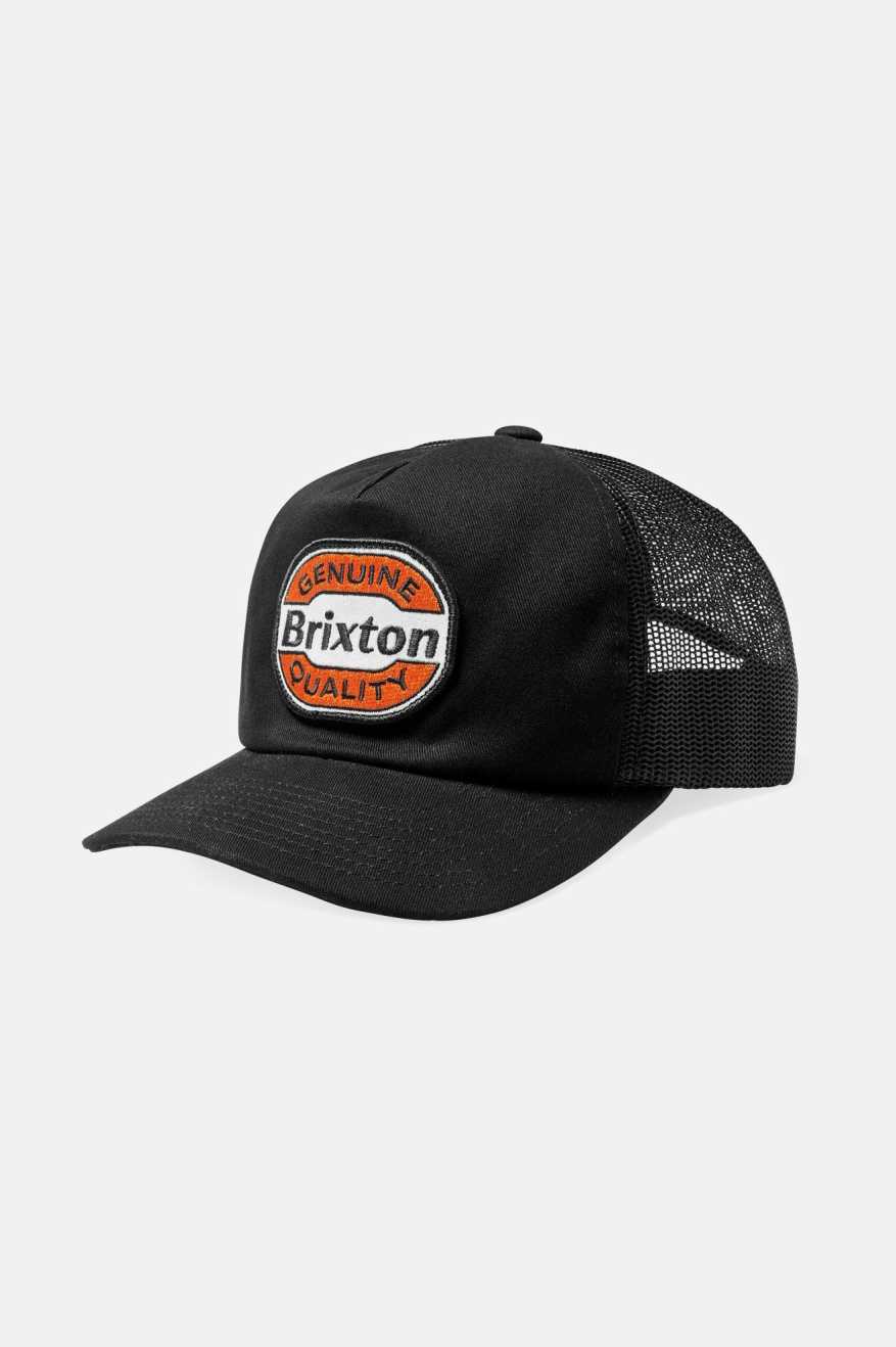Unisex Keaton Netplus Trucker Hat in Black/Black