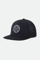 Unisex Crest Netplus Utility Snapback in Black