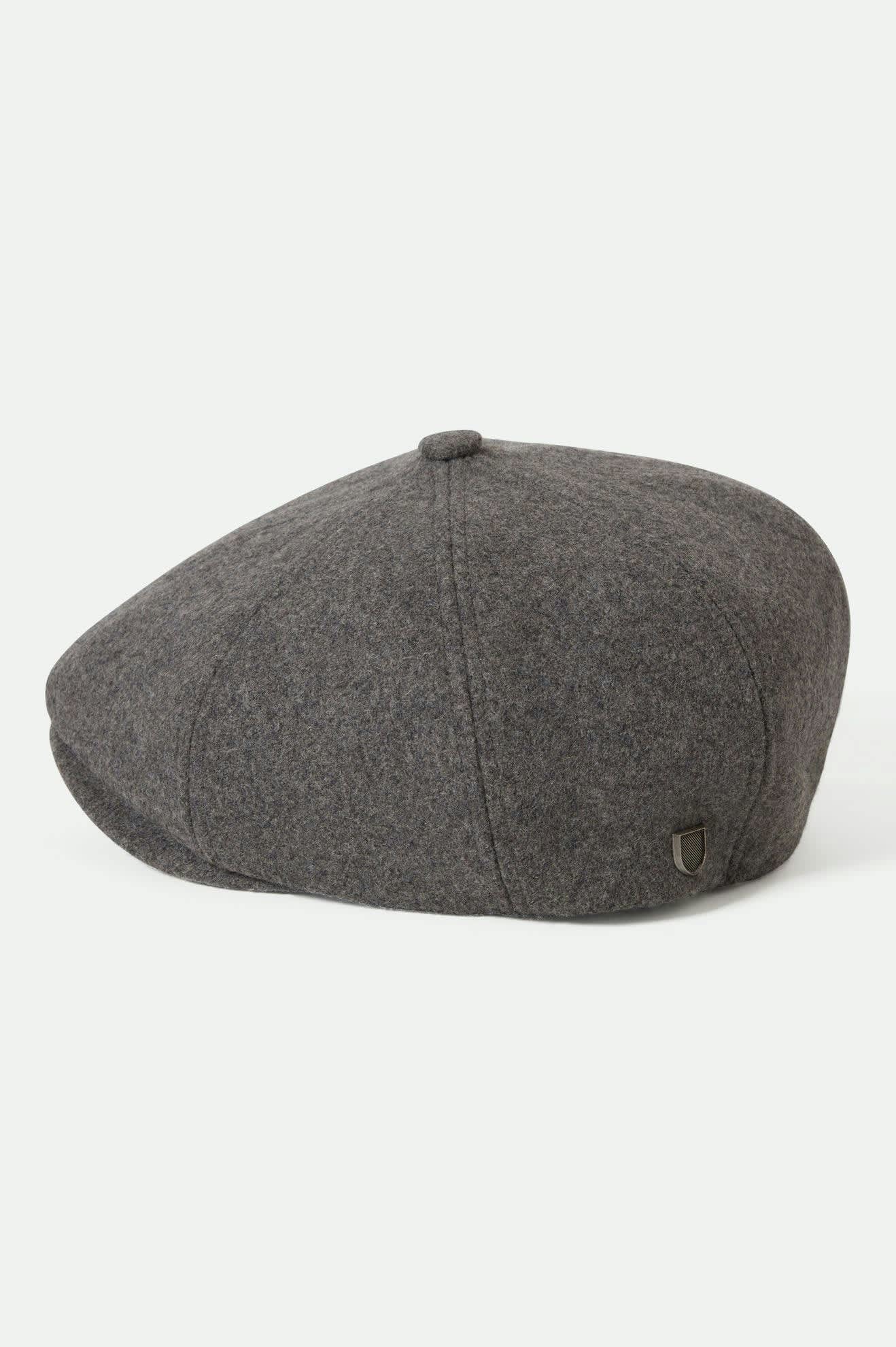Unisex Brood Flannel Snap Cap in Dark Heather Grey/Washed Navy