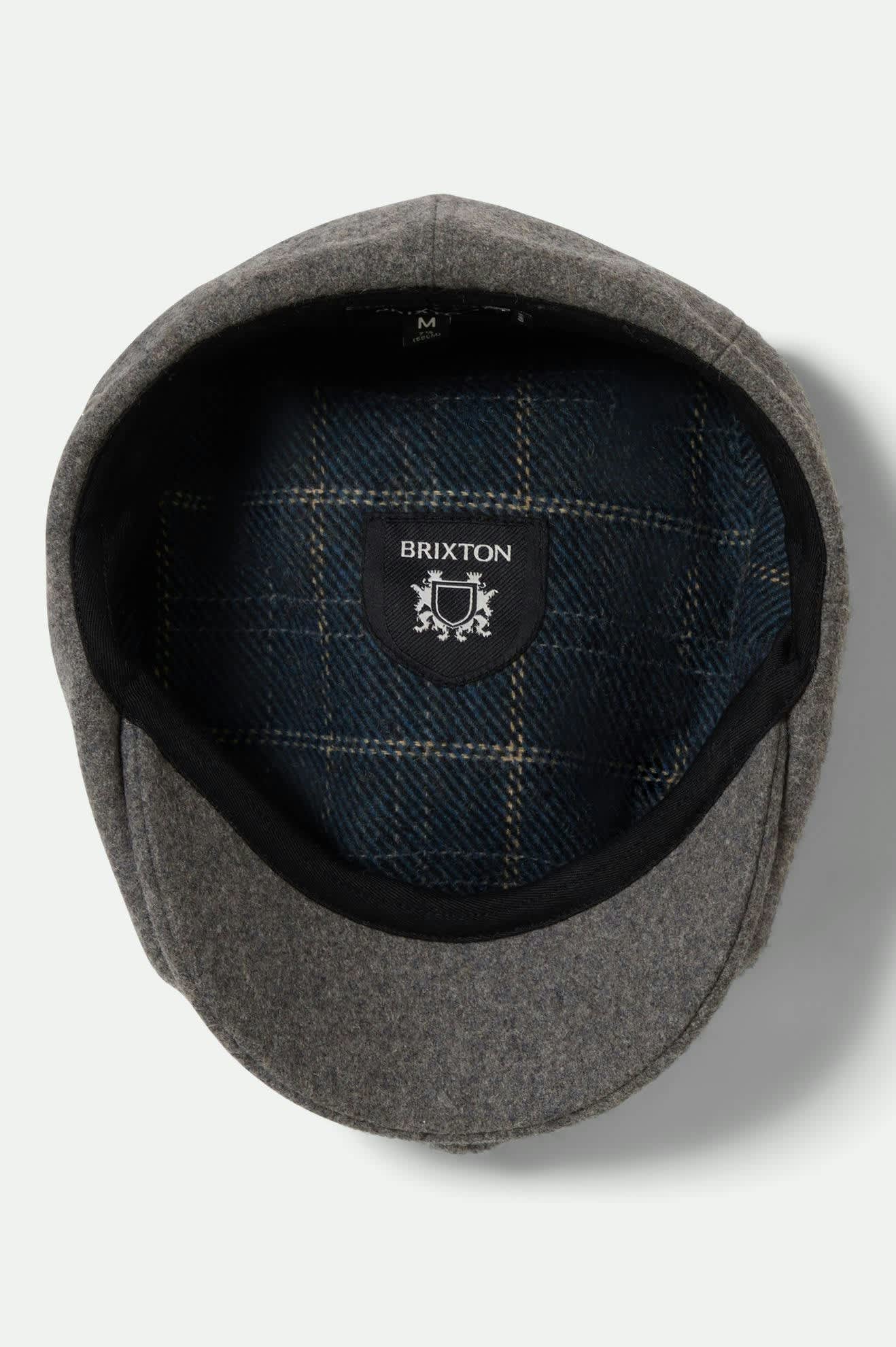 Unisex Brood Flannel Snap Cap in Dark Heather Grey/Washed Navy