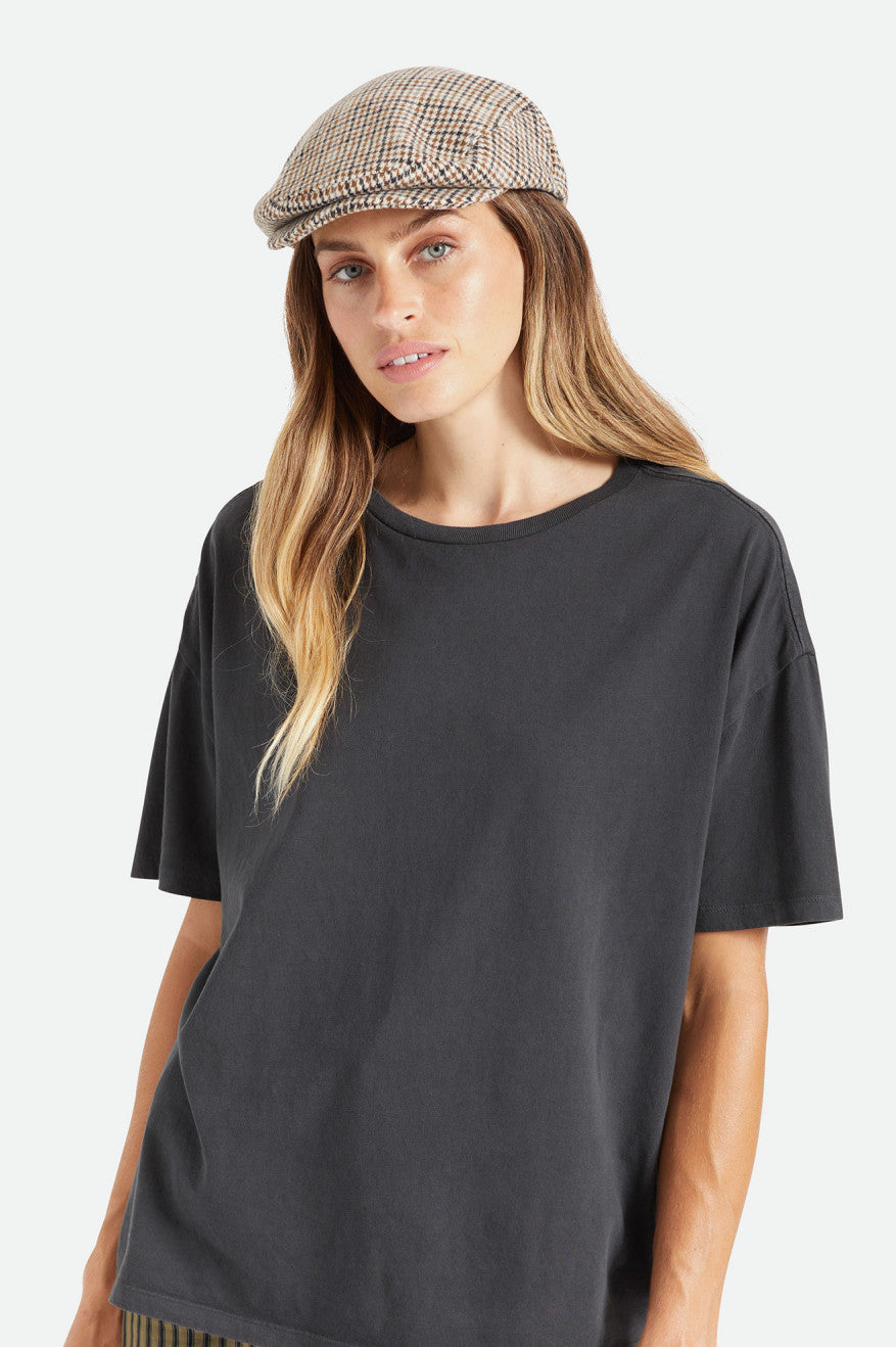 Hooligan Newsboy Snap Cap - Off White/Desert Palm