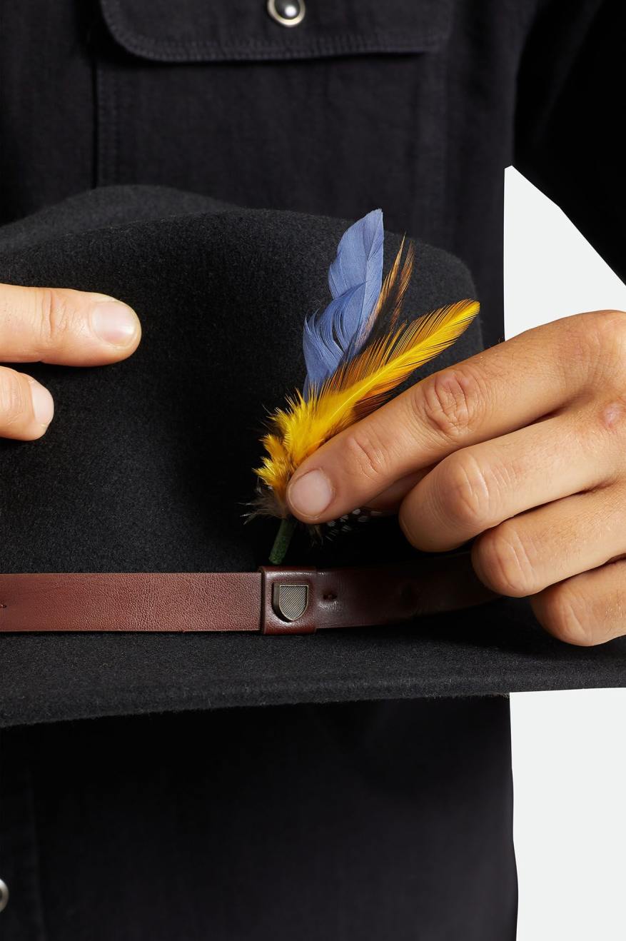 Unisex Brixton Hat Feather in Joe Blue/Black/Yellow