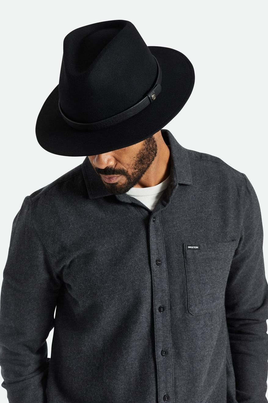Unisex Brixton Adjustable Shield Hat Band In The Color Black Crocodile