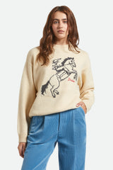 Women's Brixton Ranching Club Crew Sweater in Whitecap