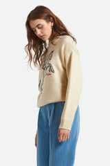 Women's Brixton Ranching Club Crew Sweater in Whitecap