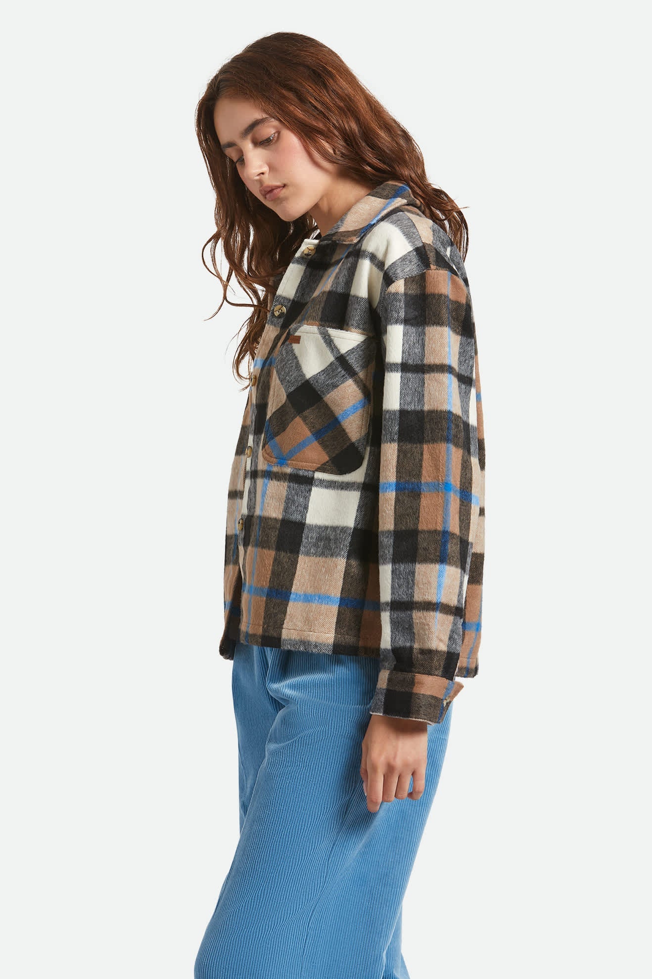 Women's Bowery Soft Brushed Flannel in Washed Black/Sand