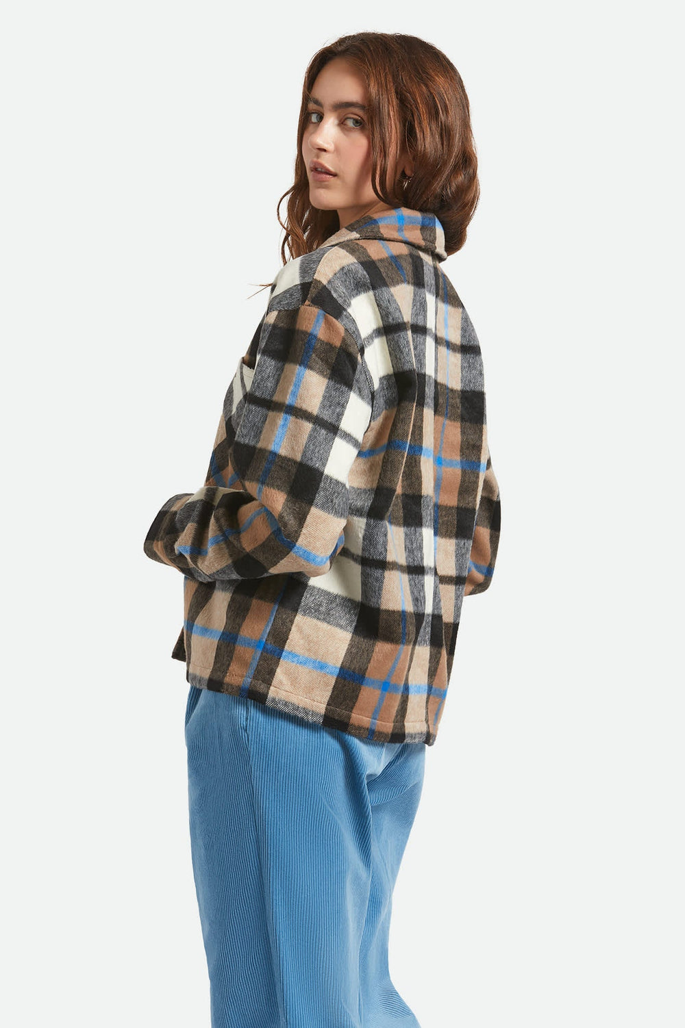 Women's Bowery Soft Brushed Flannel in Washed Black/Sand