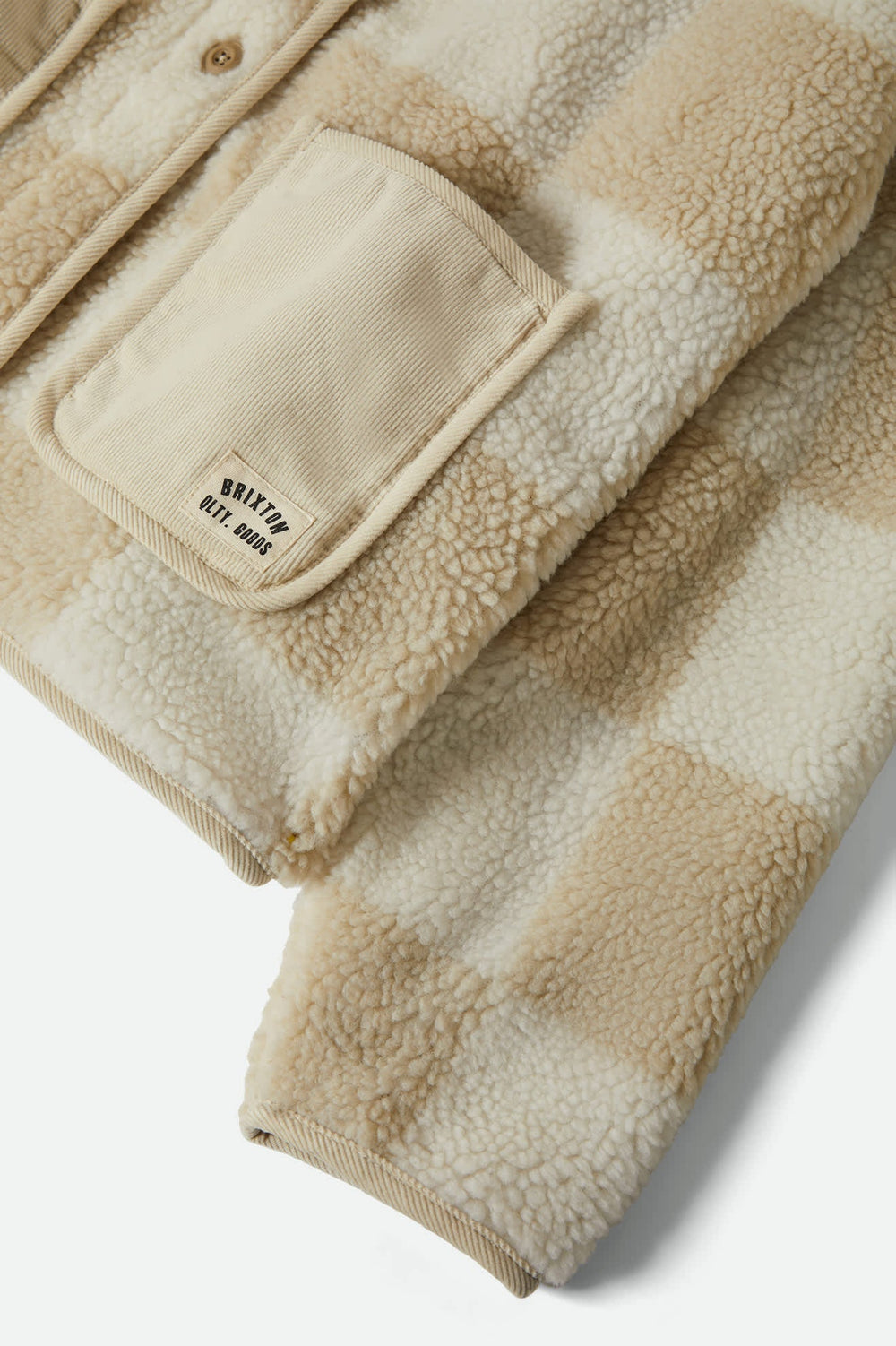 Women's Delilah Sherpa Jacket in White/Natural Finish Line Checker