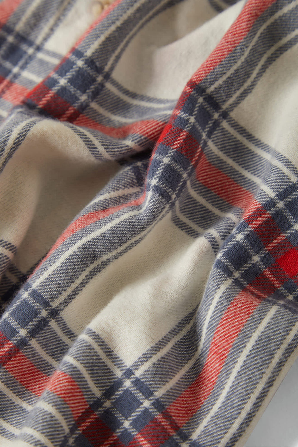 Women's Bowery Vintage Overshirt in Off White/Berring Sea/Red