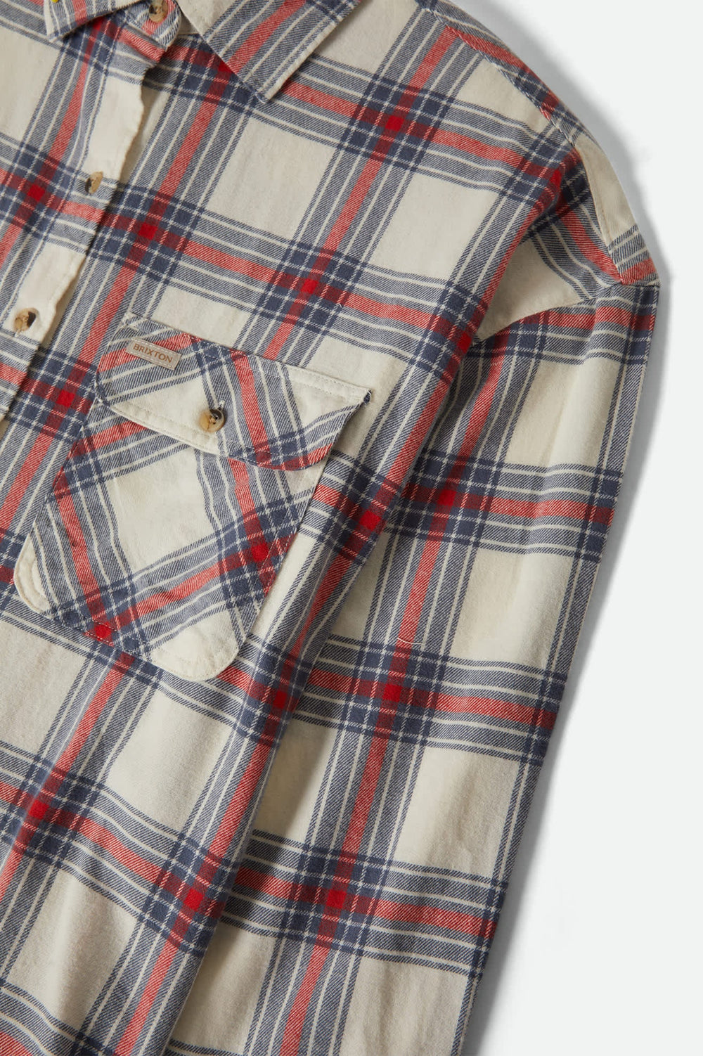 Women's Bowery Vintage Overshirt in Off White/Berring Sea/Red