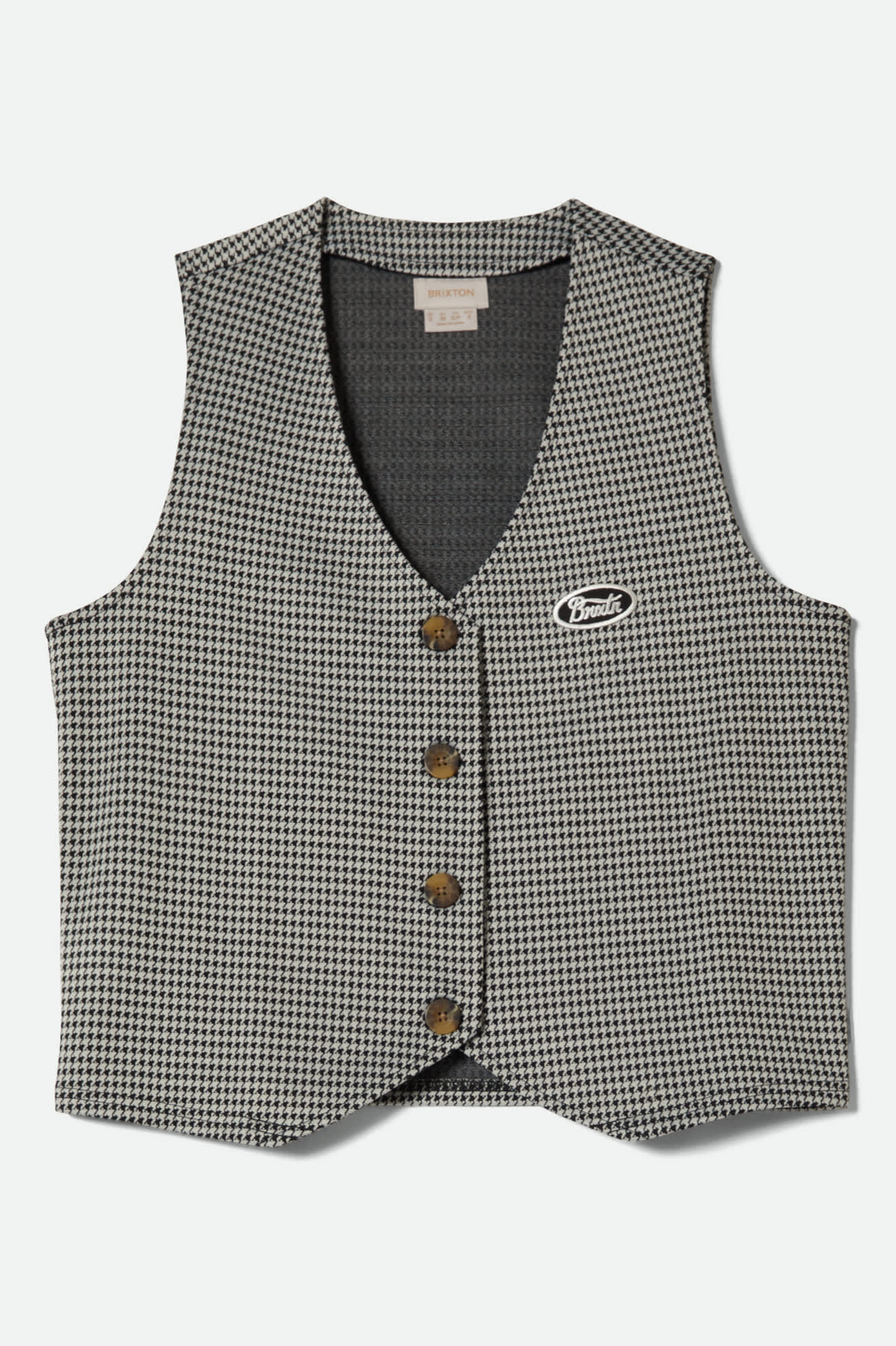 Women's Houndstooth Leisure Vest in Winter White/Black
