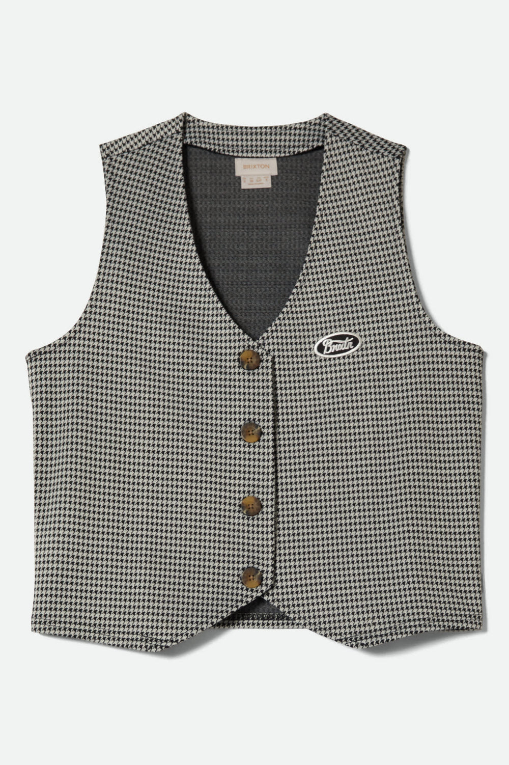Women's Houndstooth Leisure Vest in Winter White/Black