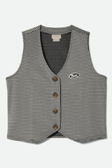 Women's Houndstooth Leisure Vest in Winter White/Black