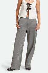 Women's Houndstooth Leisure Trouser Pant in Winter White/Black
