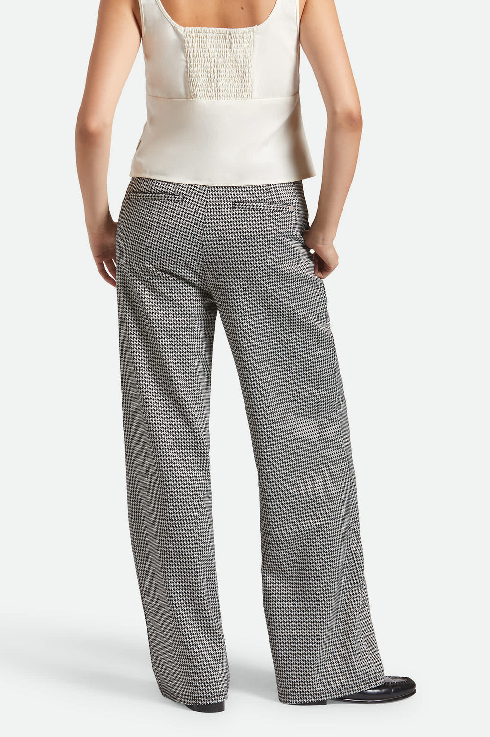Women's Houndstooth Leisure Trouser Pant in Winter White/Black