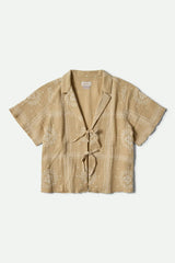 Women's Wandering Tie Top in Pale Khaki Bandana