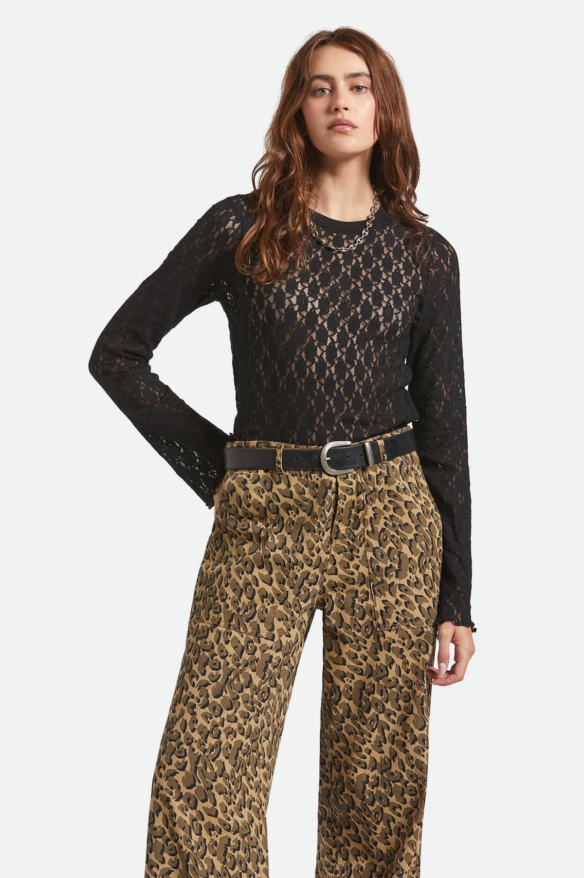 Women's Dolly Slim Long Sleeve Knit T-Shirt in Black