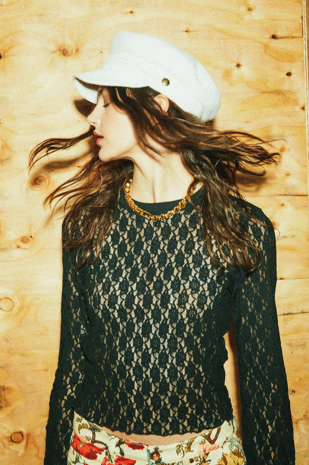 Women's Dolly Slim Long Sleeve Knit T-Shirt in Black