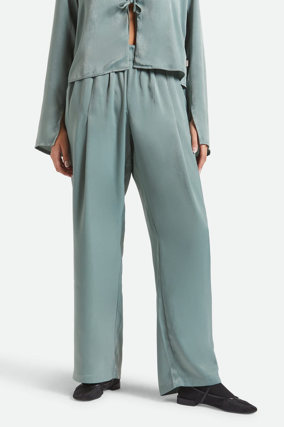 Women's Soho Silky Pant in Blue Green Shine