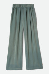 Women's Soho Silky Pant in Blue Green Shine
