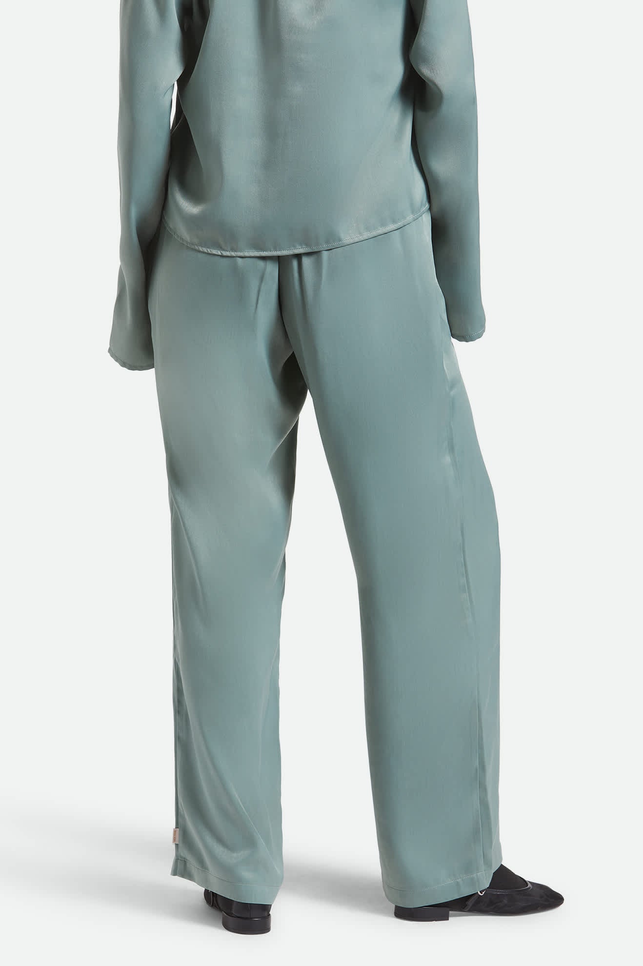 Women's Soho Silky Pant in Blue Green Shine