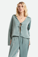 Women's Soho Silky Top in Blue Green Shine