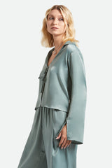 Women's Soho Silky Top in Blue Green Shine