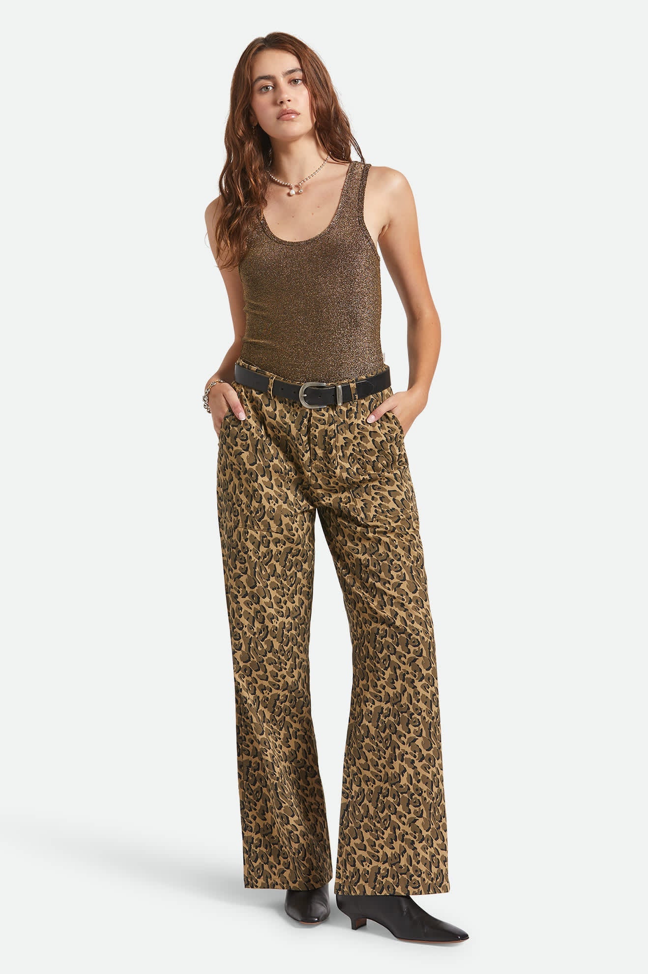 Women's Off Duty A-Tank in Gold Metallic