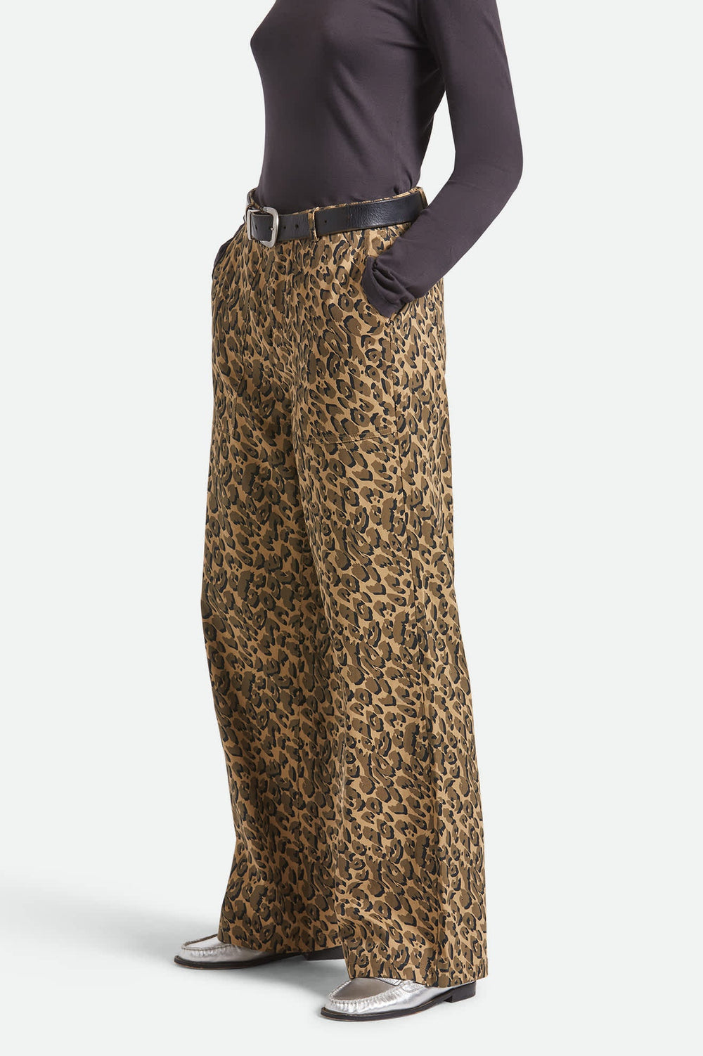 Women's Jane Utility Wide Leg Pant in Brown Cheetah