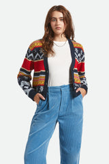 Women's Winter Racing Cardigan in Multi Racing Stripe