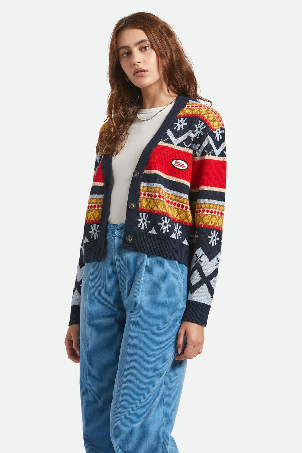 Women's Winter Racing Cardigan in Multi Racing Stripe
