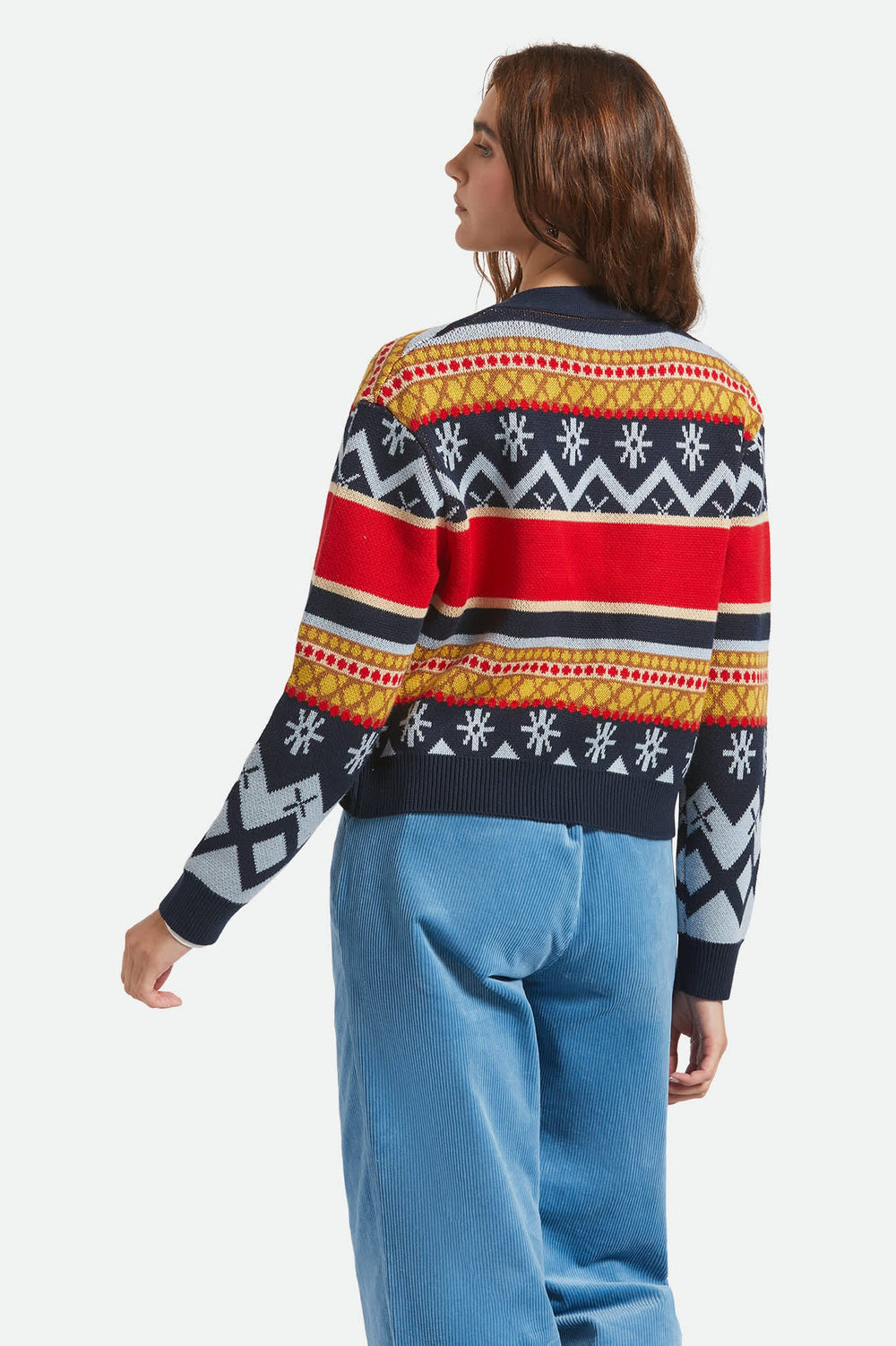 Women's Winter Racing Cardigan in Multi Racing Stripe