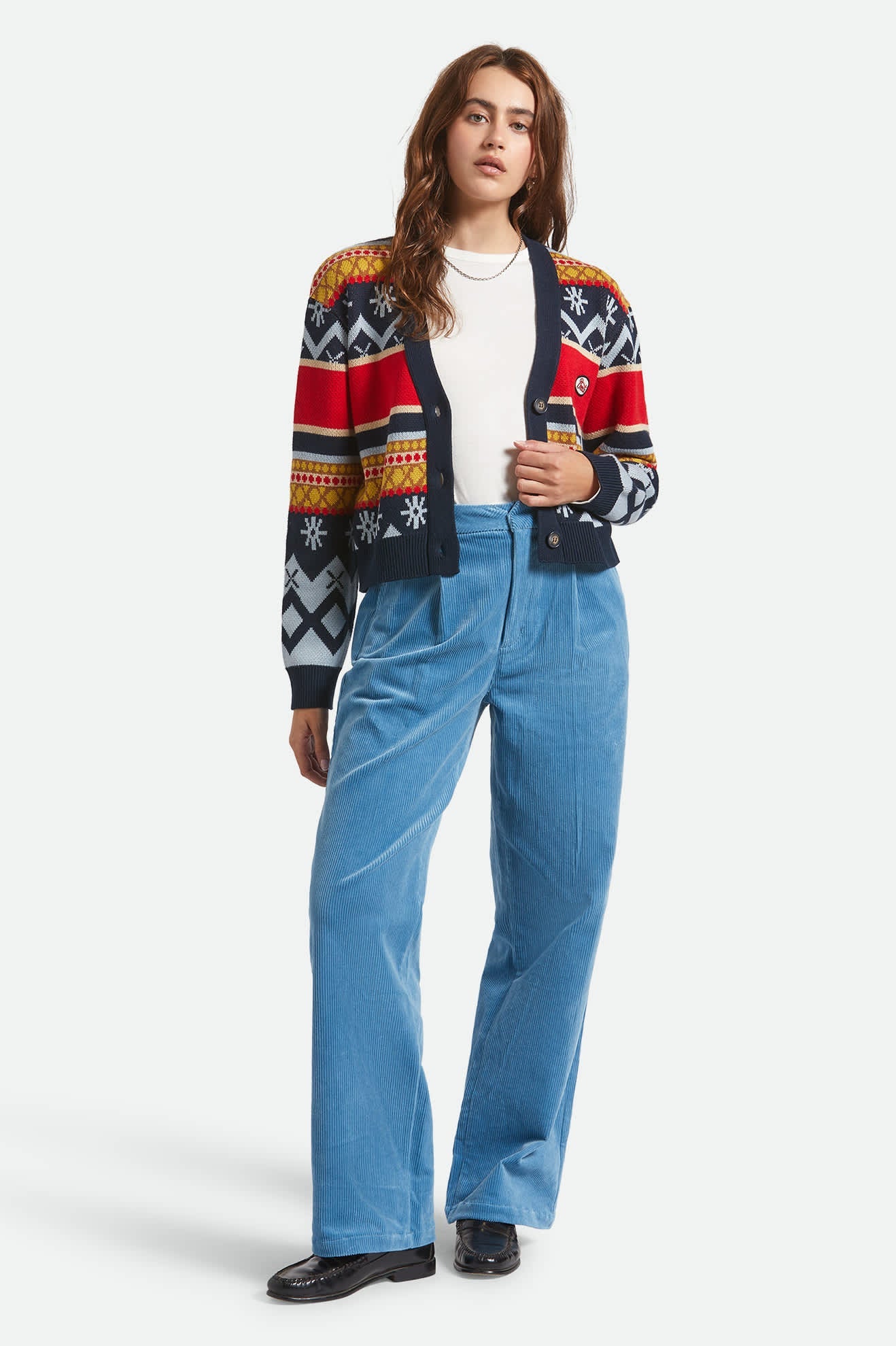 Women's Winter Racing Cardigan in Multi Racing Stripe