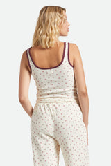 Women's Off Duty A-Tank in Floral Pointelle