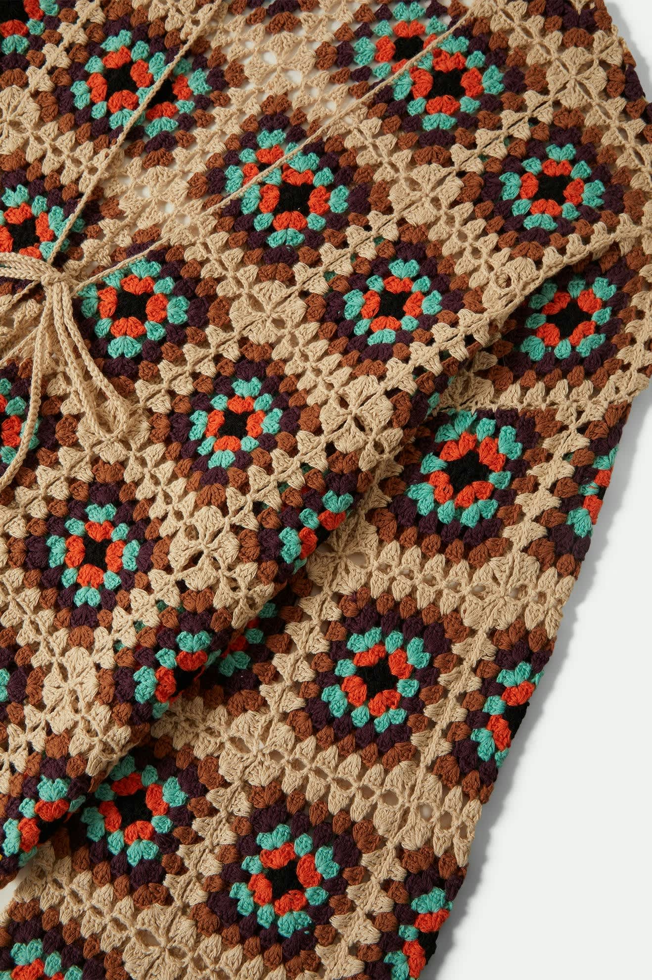 Women's Crochet Knit Kimono in Multi Color