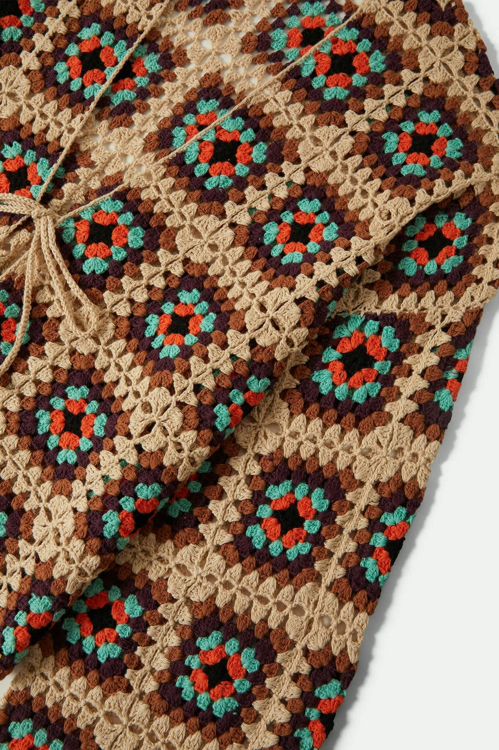 Women's Crochet Knit Kimono in Multi Color