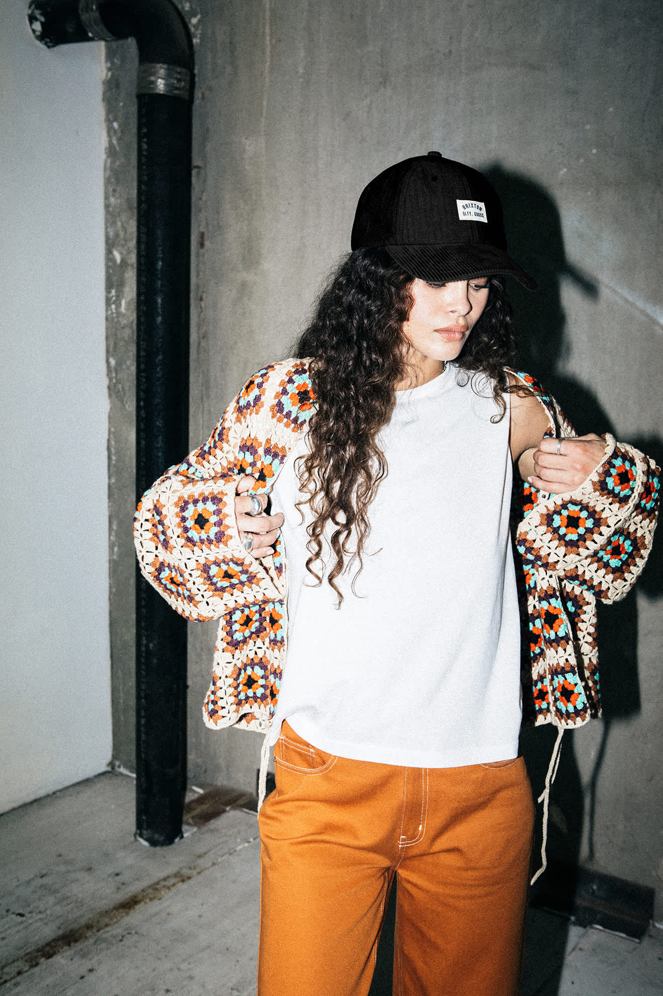 Women's Crochet Knit Kimono in Multi Color