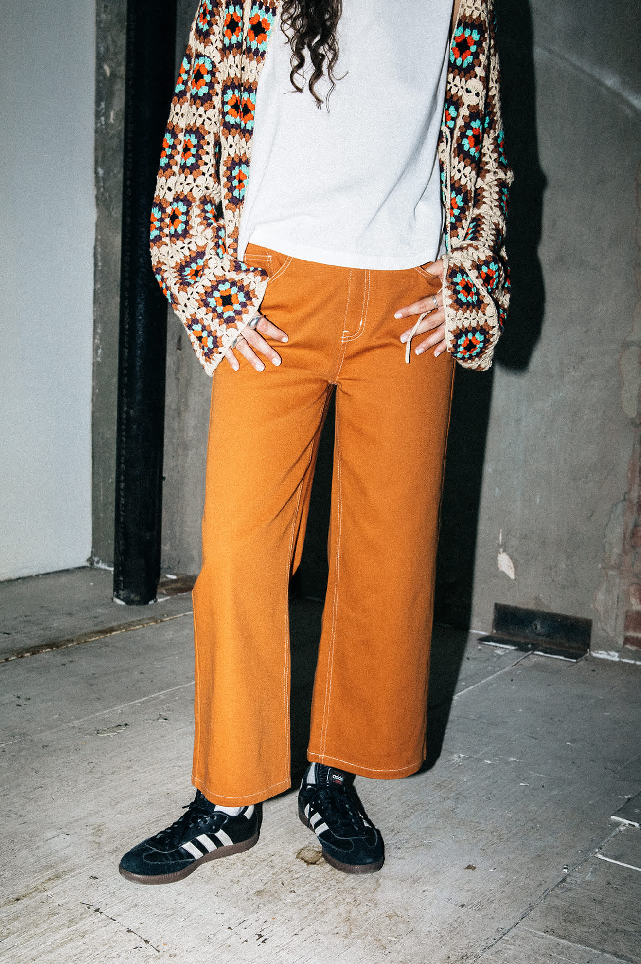 Women's Crochet Knit Kimono in Multi Color