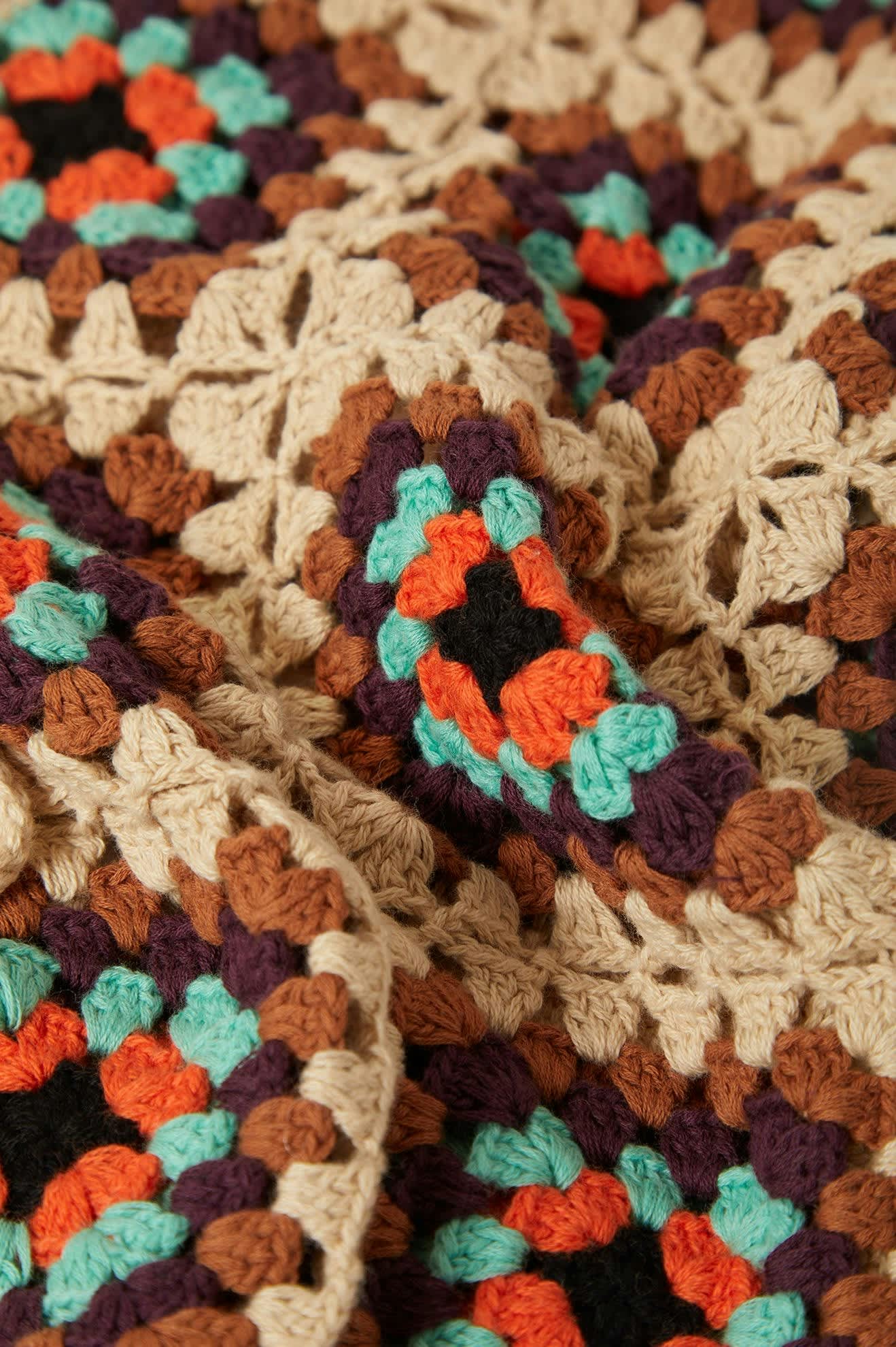 Women's Crochet Knit Kimono in Multi Color