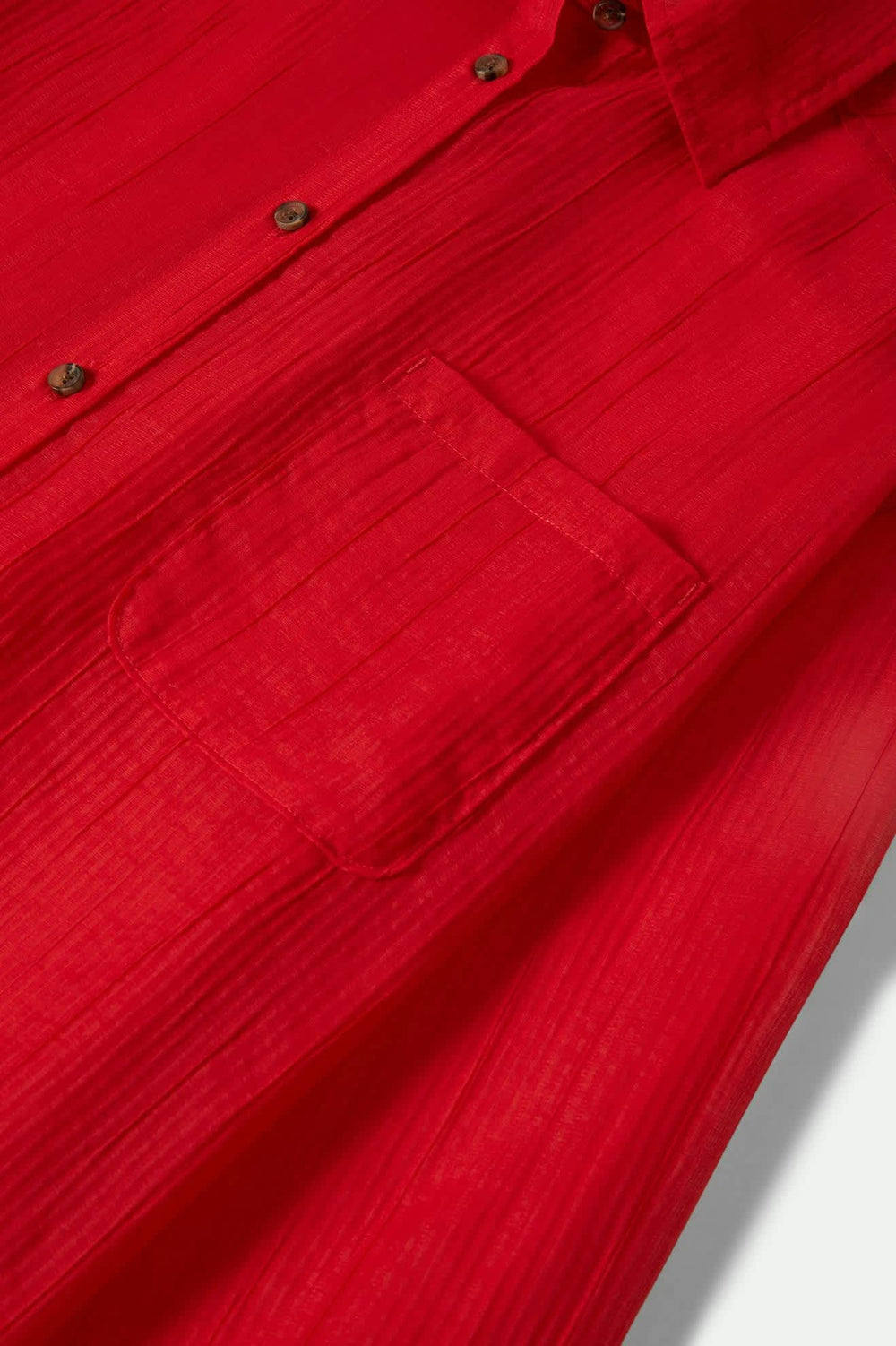 Women's East Side Boxy L/S Button Down in Crimson